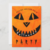 Halloween Pumpkin Spooky Typography Party Kaart (Voorkant)