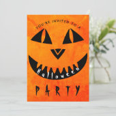 Halloween Pumpkin Spooky Typography Party Kaart (Staand voorkant)