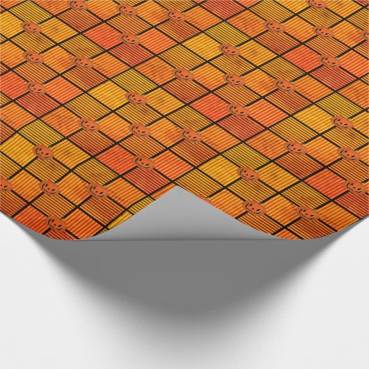 Halloween Pumpkin Squares Cadeaupapier (Hoek)
