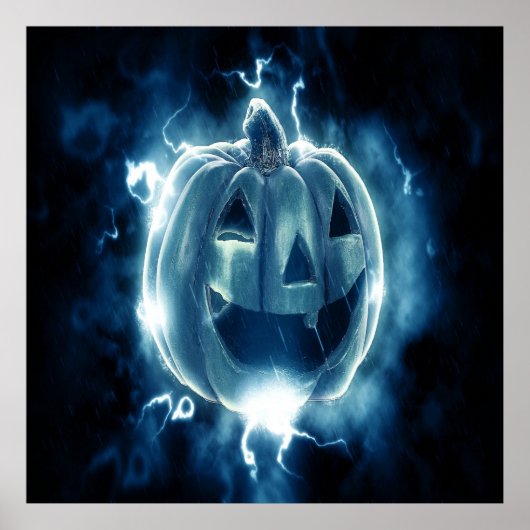 Halloween Pumpkin Steam Wallpaper Design Poster (Voorkant)