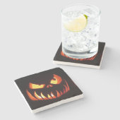 Halloween Pumpkin Stenen Onderzetter (Zijkant)