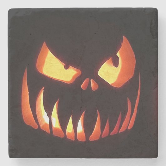 Halloween Pumpkin Stenen Onderzetter (Voorkant)