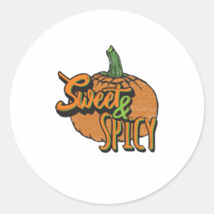 Halloween Pumpkin Sweet en Spicy Ronde Sticker