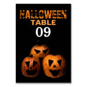 Halloween Pumpkin-tabelnummer Kaart (Voorkant)