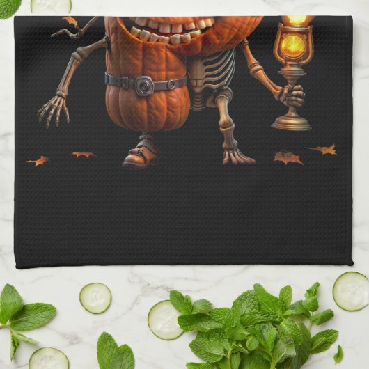 Halloween Pumpkin Theedoek (Gevouwen)