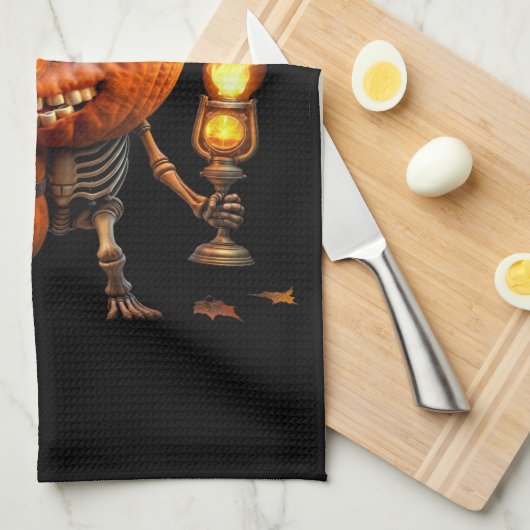 Halloween Pumpkin Theedoek (Quarter Fold)