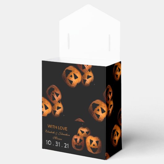 Halloween Pumpkin Tiled Favor Box Bedankdoosjes (Geopend)