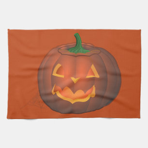 Halloween Pumpkin Towel Jack-O-Lantern Tea Towels Theedoek