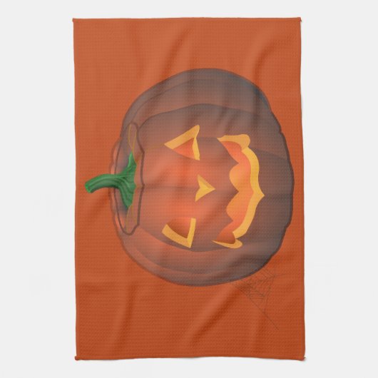 Halloween Pumpkin Towel Jack-O-Lantern Tea Towels Theedoek (Verticaal)