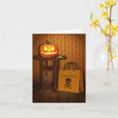 Halloween Pumpkin Trick or treat Kaart (Gele Bloem)