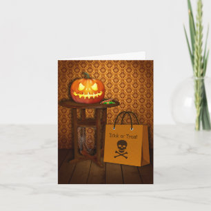 Halloween Pumpkin Trick or treat Kaart