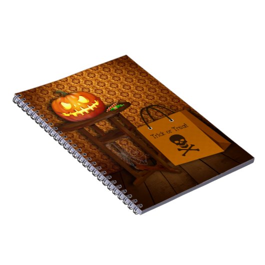 Halloween Pumpkin Trick or treat Notitieboek (Rechterzijde)
