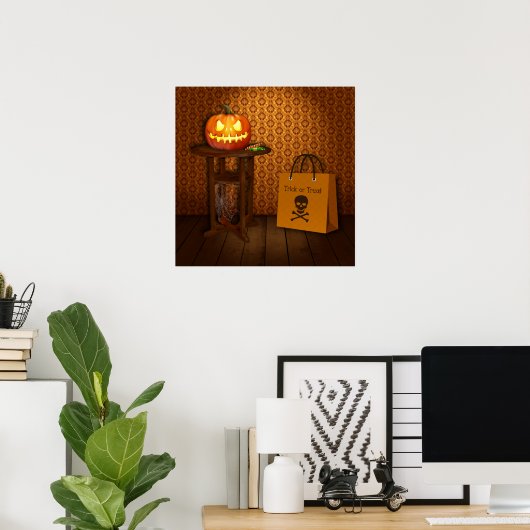 Halloween Pumpkin Trick or treat Poster (Thuiskantoor)