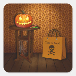 Halloween Pumpkin Trick or treat Vierkante Sticker