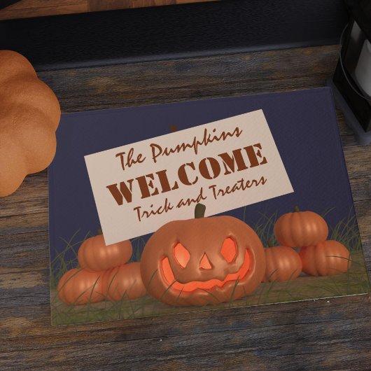 Halloween Pumpkin Trick or treat Welcome Doormat Deurmat