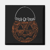 Halloween Pumpkin Typografie Trick or treat Magneet (Voorkant)