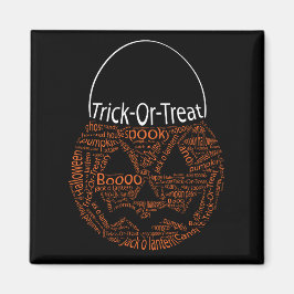 Halloween Pumpkin Typografie Trick or treat Magneet