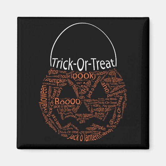 Halloween Pumpkin Typografie Trick or treat Magneet (Voorkant)
