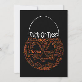 Halloween Pumpkin Typography Oranje Black Bedankkaart
