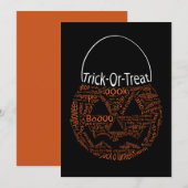 Halloween Pumpkin Typography Oranje Black Bedankkaart (Voorkant / Achterkant)