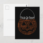 Halloween Pumpkin Typography Oranje Black Briefkaart (Voorkant / Achterkant)