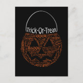 Halloween Pumpkin Typography Oranje Black Briefkaart (Voorkant)