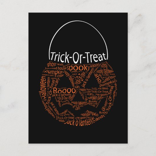 Halloween Pumpkin Typography Oranje Black Briefkaart (Voorkant)
