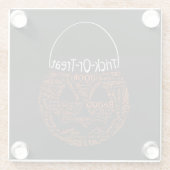 Halloween Pumpkin Typography Oranje Black Glazen Onderzetter (Achterkant)