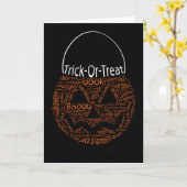 Halloween Pumpkin Typography Oranje Black Kaart (Gele Bloem)