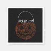 Halloween Pumpkin Typography Spooky Oranje Servet (Voorkant)