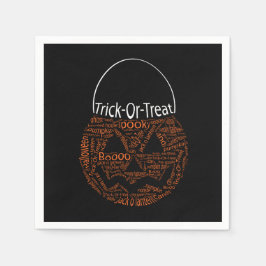 Halloween Pumpkin Typography Spooky Oranje Servet
