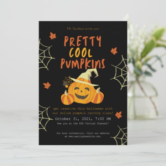 Halloween Pumpkin Uitnodiging (Staand voorkant)