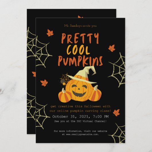 Halloween Pumpkin Uitnodiging (Voorkant / Achterkant)