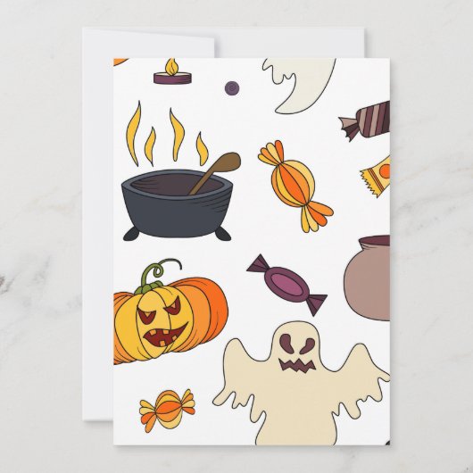 Halloween Pumpkin Uitnodiging (Achterkant)