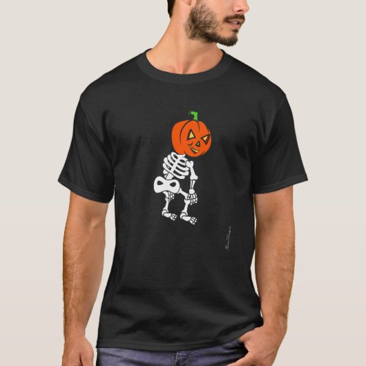 Halloween pumpkin Vibes dance twerking skeleton  t T-shirt (Voorkant)