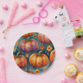 Halloween Pumpkin Vibes designer Papieren Bordje (Feest)