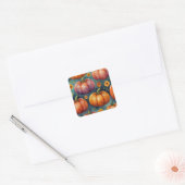 Halloween Pumpkin Vibes designer Vierkante Sticker (Envelop)