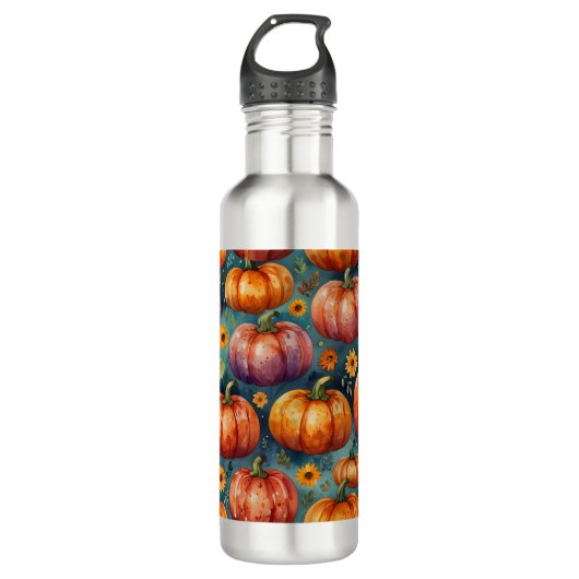 Halloween Pumpkin Vibes Waterfles (Voorkant)