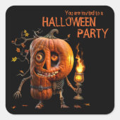 Halloween Pumpkin Vierkante Sticker (Voorkant)