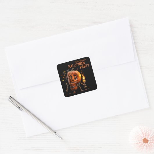Halloween Pumpkin Vierkante Sticker (Envelop)