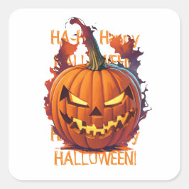 Halloween Pumpkin Vierkante Sticker