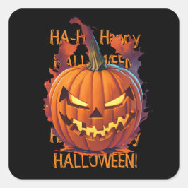 Halloween Pumpkin Vierkante Sticker