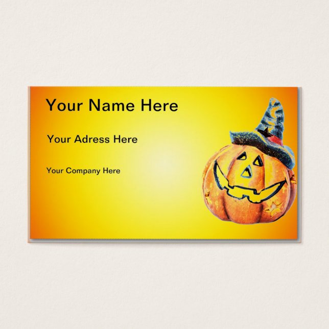 Halloween Pumpkin Visitekaartjes (Voorkant)