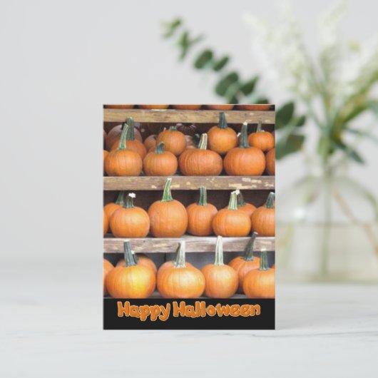 Halloween Pumpkin Wall Briefkaart (Staand voorkant)