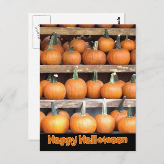 Halloween Pumpkin Wall Briefkaart (Voorkant / Achterkant)