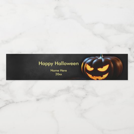 Halloween Pumpkin Waterfles Etiket (Enkel label)