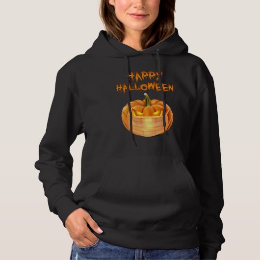 Halloween Pumpkin Wearing Face Mask Funny Jack O L Hoodie (Voorkant)