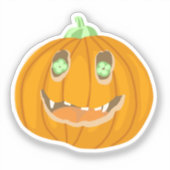Halloween Pumpkin whimsical and spooky  Sticker (Voorkant)