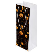Halloween Pumpkin Wijn Cadeautas (Achterkant Gekanteld)