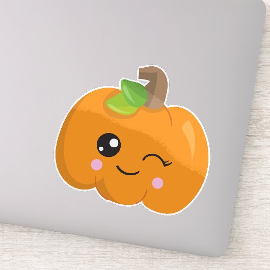 Halloween Pumpkin, Winking Pumpkin, Trick or treat Sticker (Detail)